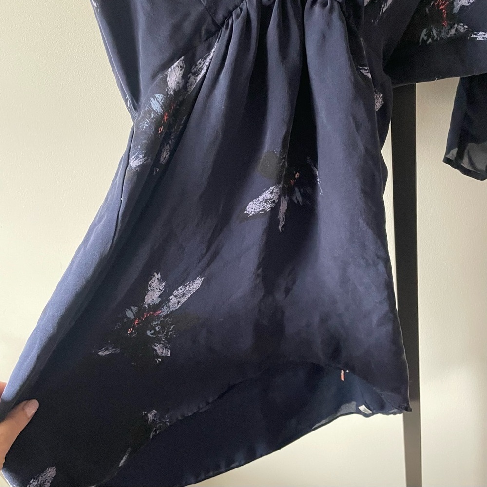 Babaton Cuthbert 100% Silk Dress Blue Floral Size XS - Picture 7 of 9